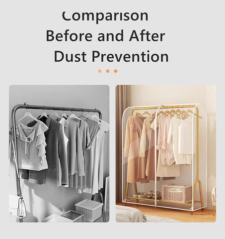JT2D Garment Clothes Cover for Wardrobe Storage Large Clothes Rail Cover Hanging Rack Protector clothes dustproof clothes rail cover for Storage