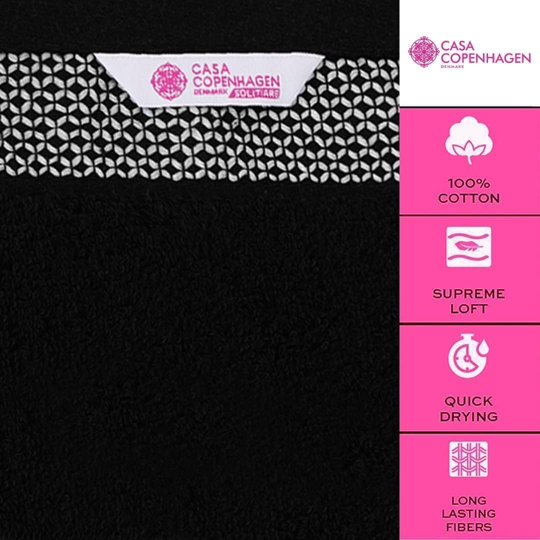 CASA COPENHAGEN Solitaire Towel Set, designed in Denmark, 600 g/m², Hotel & Spa, Kitchen & Bathroom, 6-piece set with 2 bath towels, 2 hand towels
