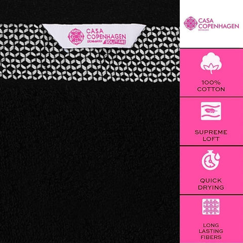 CASA COPENHAGEN Solitaire Towel Set, designed in Denmark, 600 g/m², Hotel & Spa, Kitchen & Bathroom, 6-piece set with 2 bath towels, 2 hand towels