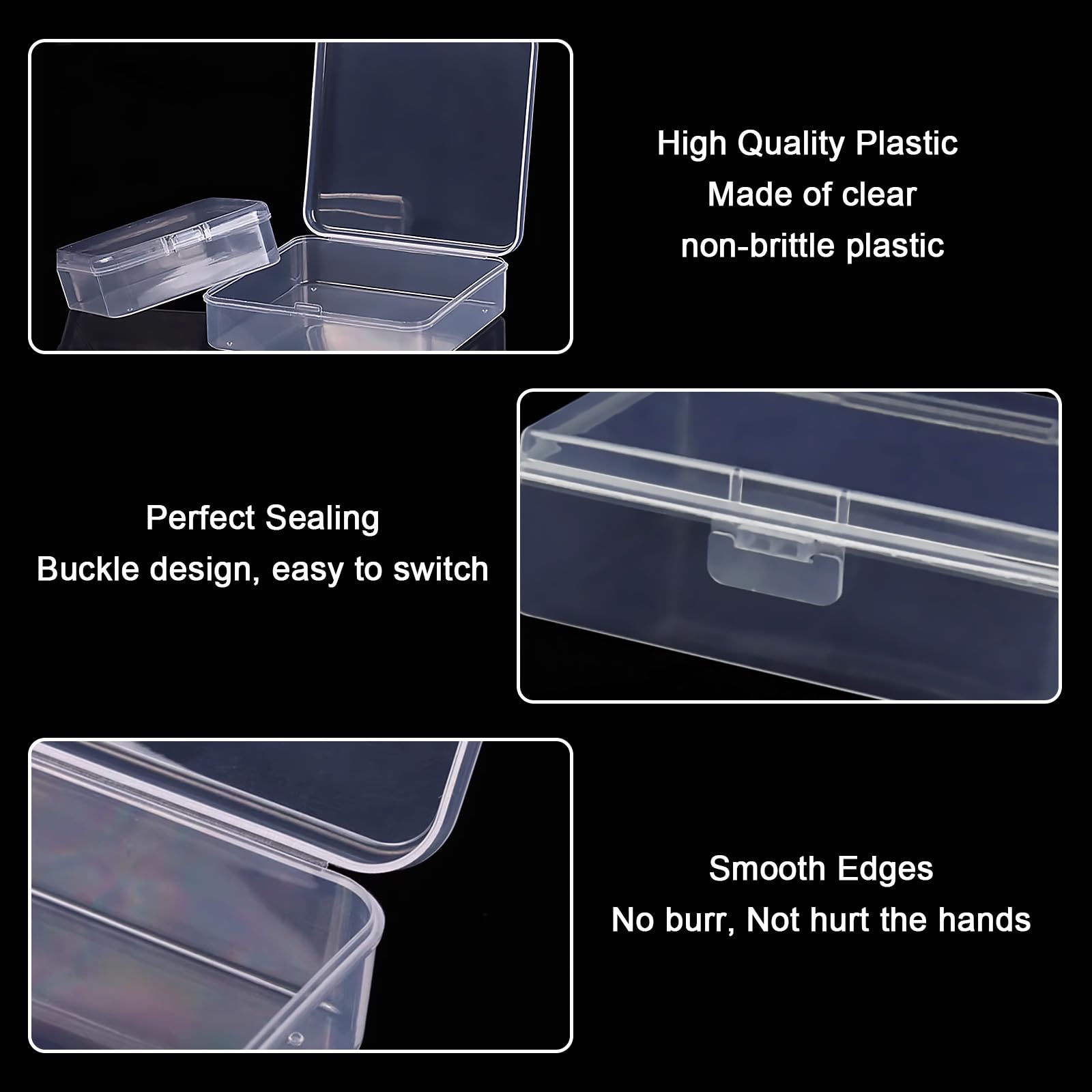 IEMIEBSHA 20Pcs Storage Boxes with Lids, Small Clear Plastic Storage Containers with Labels