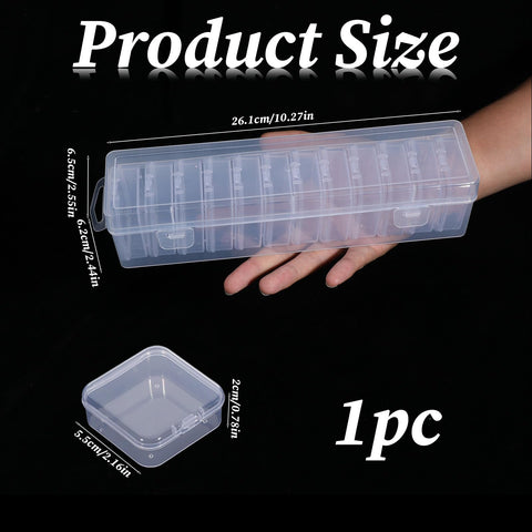 Bead Organizer Box 13 Pcs Clear Plastic Storage Containers with Hinged Lids Compartments Clear Plastic Storage Container Set Bead Storages Containers