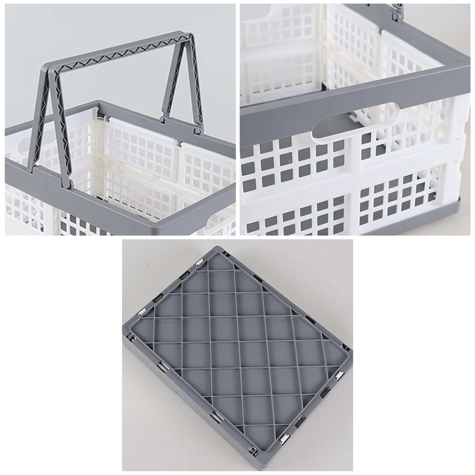 Dehouse 15 L Collapsible Crates with Handles, Collapsible Grocery Shopping Basket