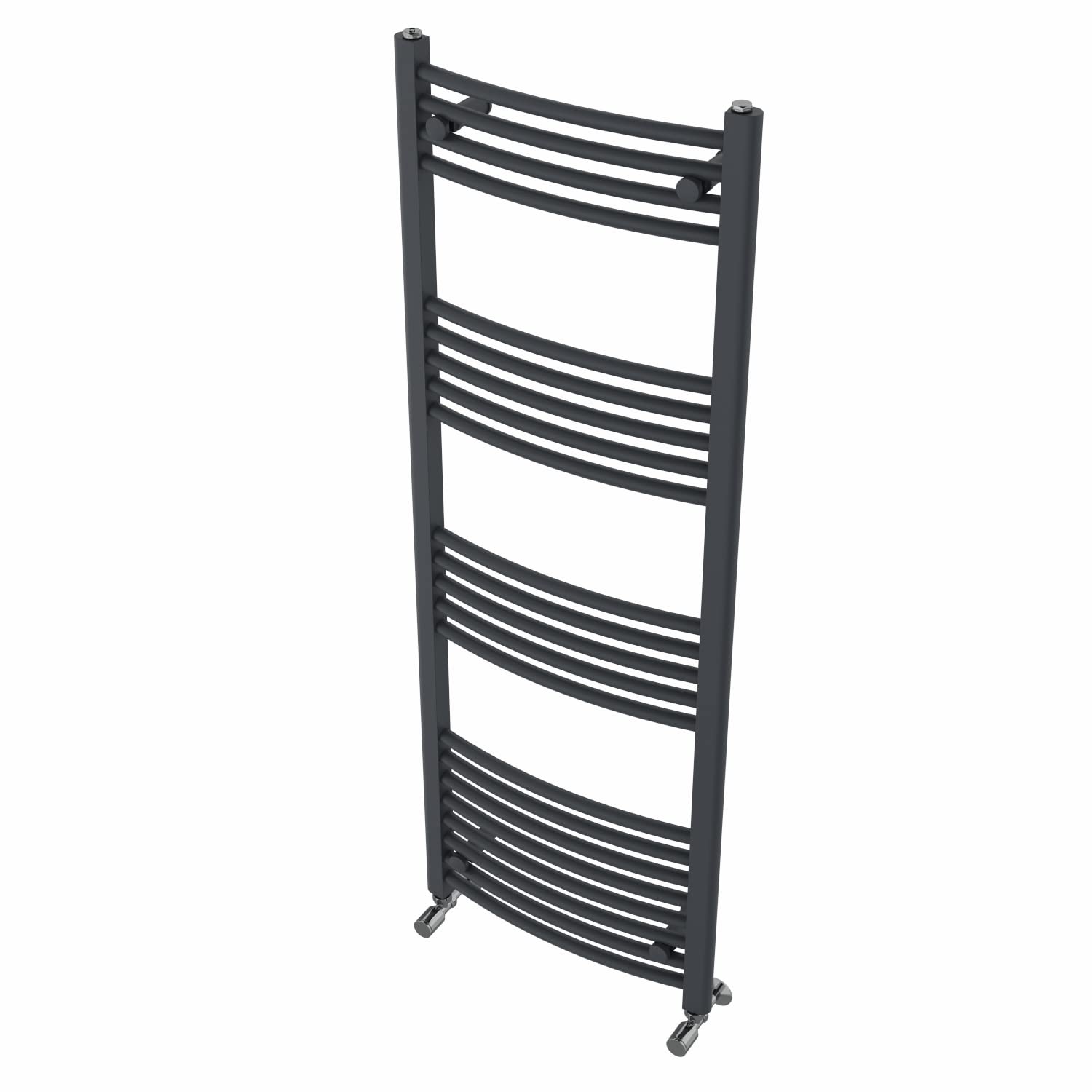 Warmehaus Curved Bathroom Heated Towel Rail Warmer 1400x500mm Anthracite