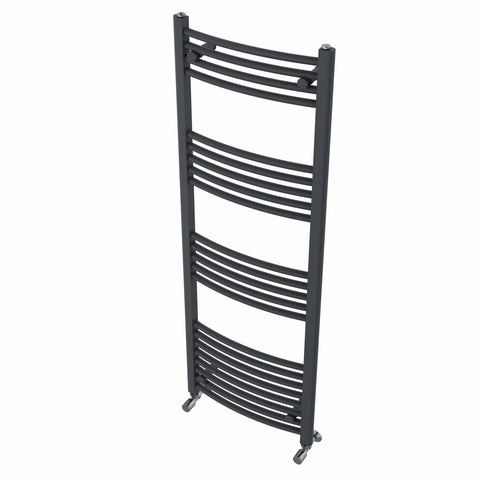 Warmehaus Curved Bathroom Heated Towel Rail Warmer 1400x500mm Anthracite