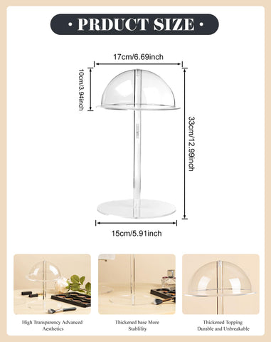 TINGSING Acrylic Hat Display Stand, 13'' Clear Hat Holder
