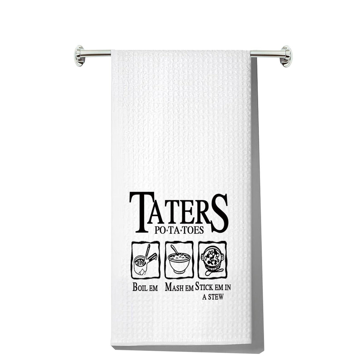 LEVLO Funny Potato Tater Kitchen Towel (Taters Potatoes)