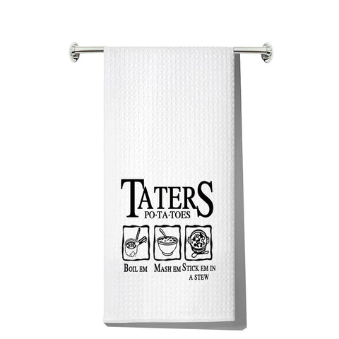 LEVLO Funny Potato Tater Kitchen Towel (Taters Potatoes)