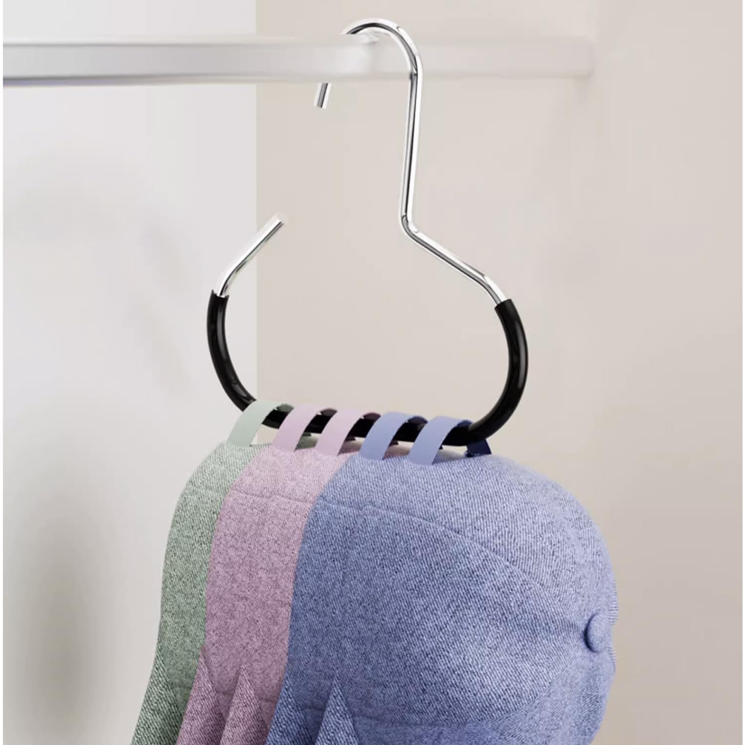Hat Organizer for Baseball Caps 8 Pack, Metal Purse Hook (4White 4Black)