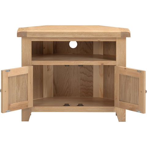 Seconique Windsor Corner Tv Unit in Natural Oak
