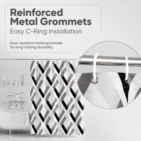 Lkw Ogechi Waterproof Shower Curtain for Bathroom, Mildew Proof Resistant Polyester Fabric Bathtub Curtain