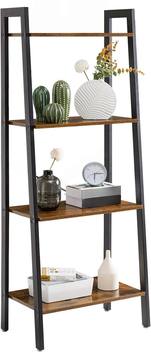 BAKLAM Small Bookshelf, 4-Tier Small Shelves 40cm, Narrow Shelf Tablette, Shelving Unit, Bathroom Corner Shelf, Display Cabinet