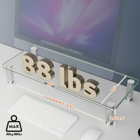 Hemudu 2 Pack Computer Monitor Stand Riser with Height Adjustable ‎56cm x 24cm Multi Media Desktop Stand for PC Computer Monitor