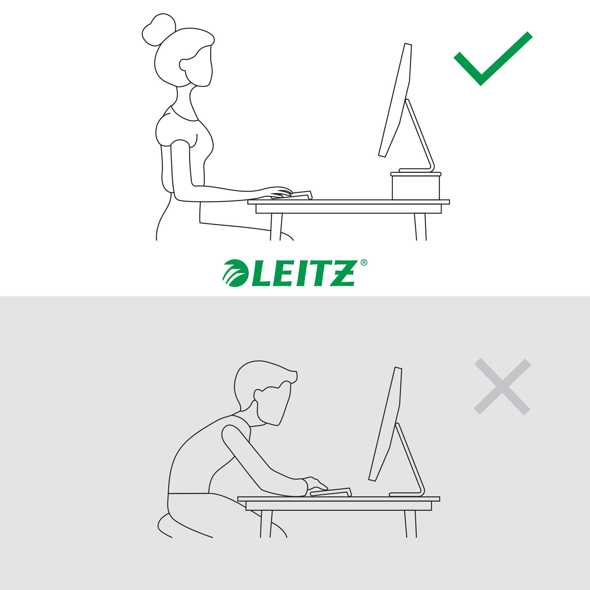 Leitz Monitor Stand Suitable For Desktop & Laptop, Ergonomically Designed Tabletop Riser, 24 Inch Monitor Screens Up To 20kg
