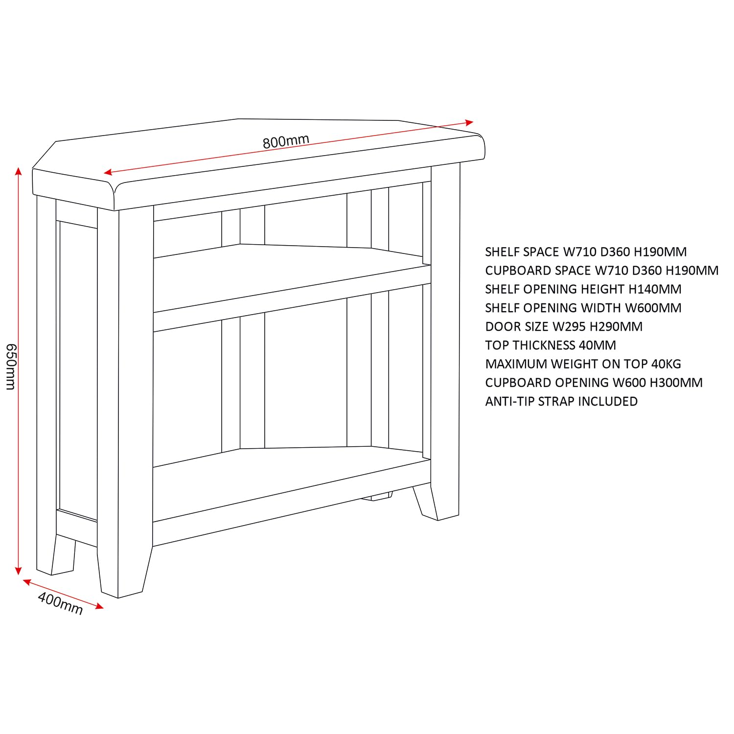 Seconique Windsor Corner Tv Unit in Natural Oak