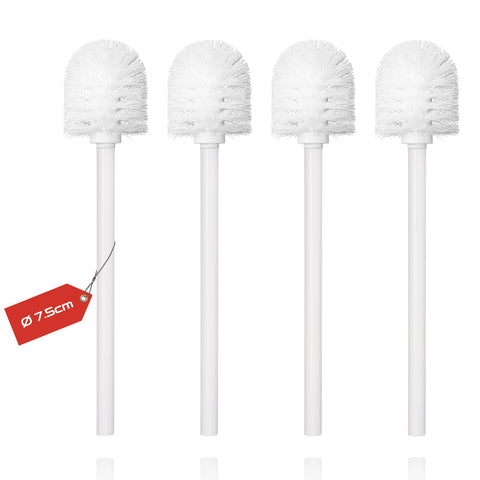 Toilet Brush, 4PCS Toilet Brushes with Stainless Steel Handle, Standing Stainless Steel Toilet Brushes for Bathroom Toilet-Ergonomic, Elegant,Durable