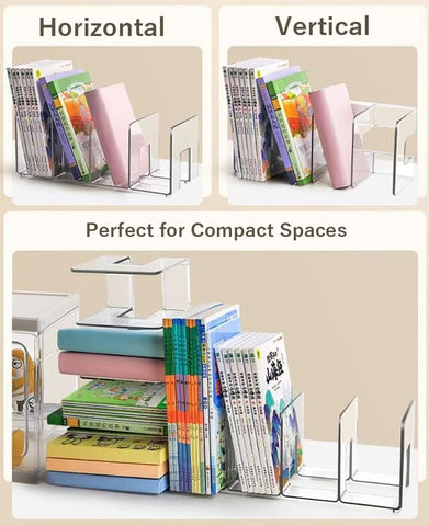 Panavage Transparent Desk File Organiser, 4 Slots, 4-Pack