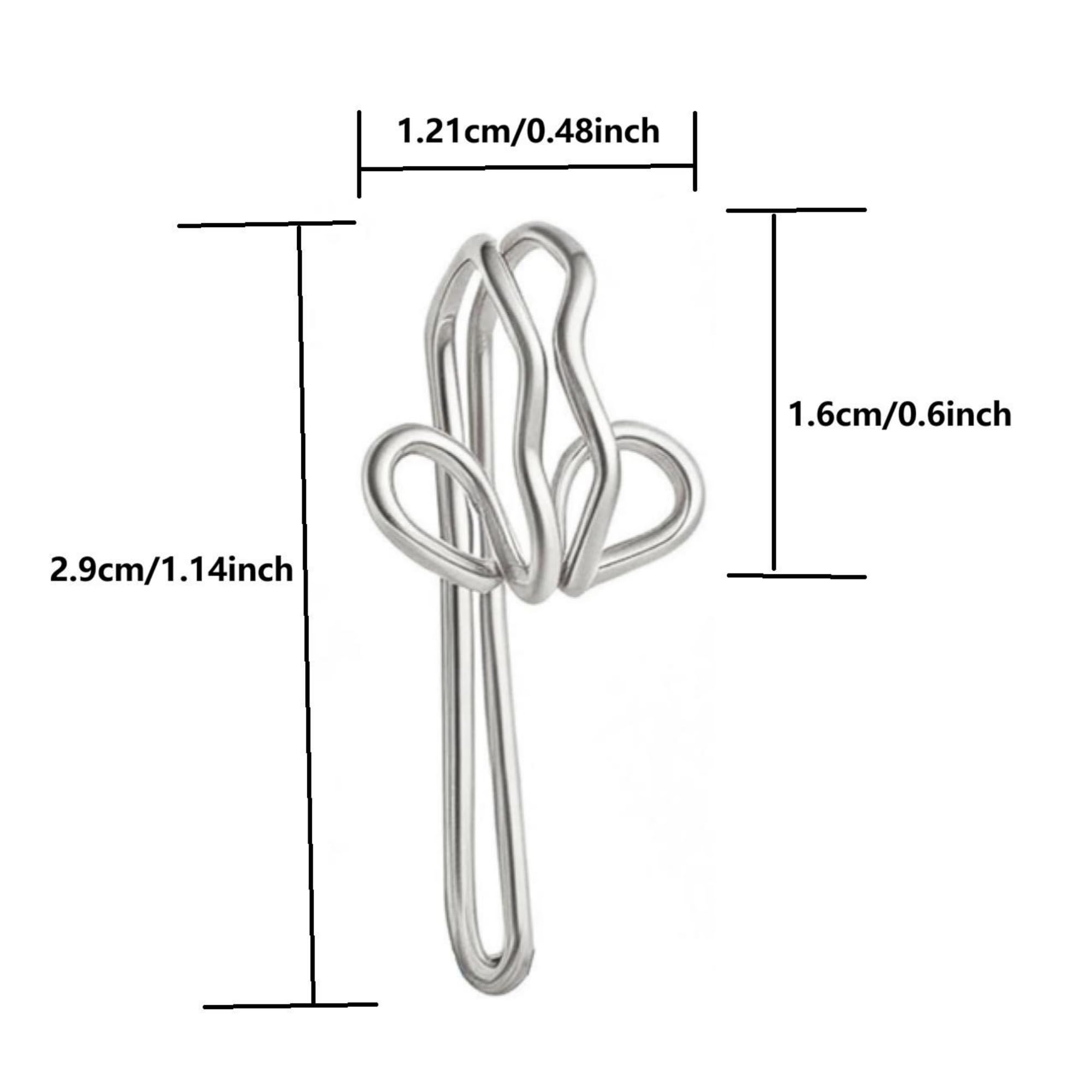 Metal Curtain Hooks 100 Pieces for heavy curtains (silver,2.9x1.2cm)