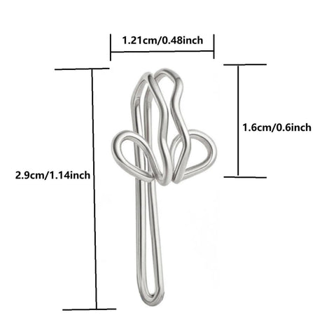Metal Curtain Hooks 100 Pieces for heavy curtains (silver,2.9x1.2cm)