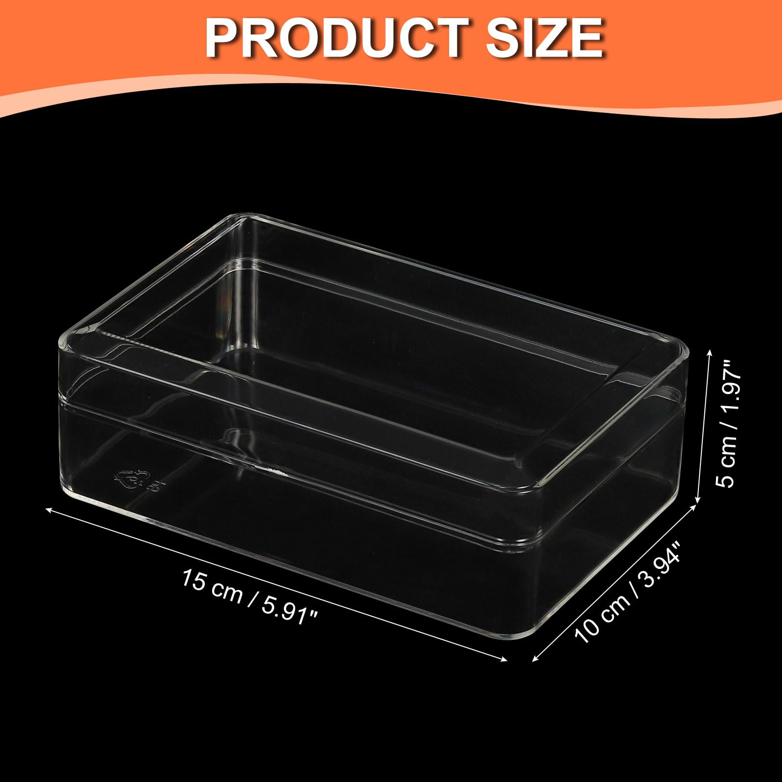 PATIKIL Acrylic Box with Lid 5.91" x 3.94" x 1.97", Clear Acrylic Display Boxes Plastic Square Cube Containers Storage Organizer for Candy Tiny