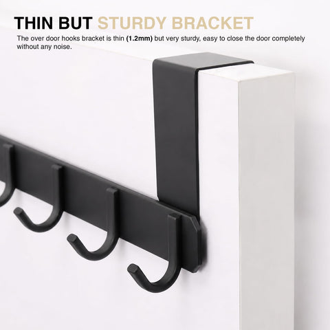 6 Over Door Hooks Door Hanger Rack No Drill Coat Towel Robe Holder