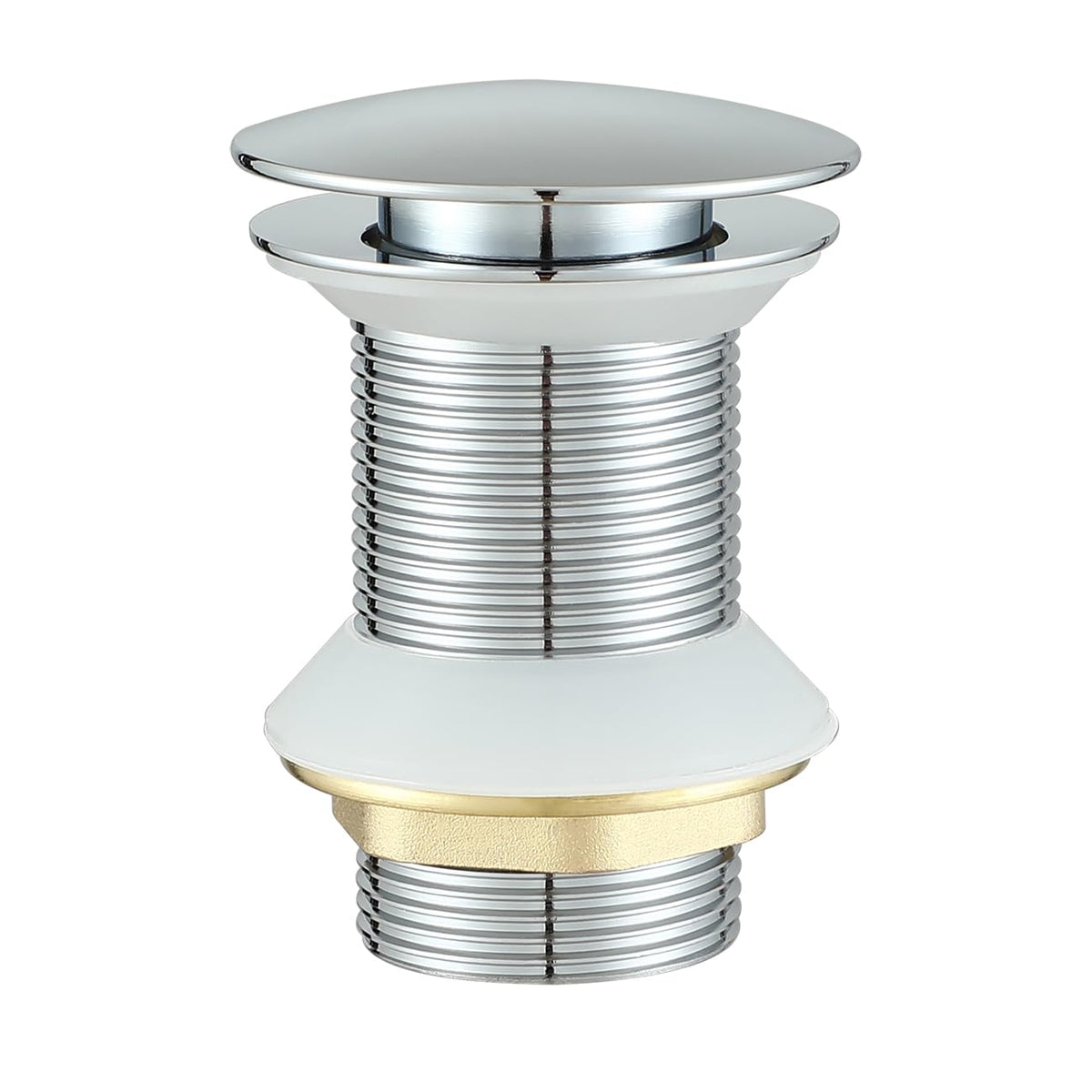 Brass Pop Up Sink Plug Basin Sink Drain Stopper Non-Overflow Chrome Finish
