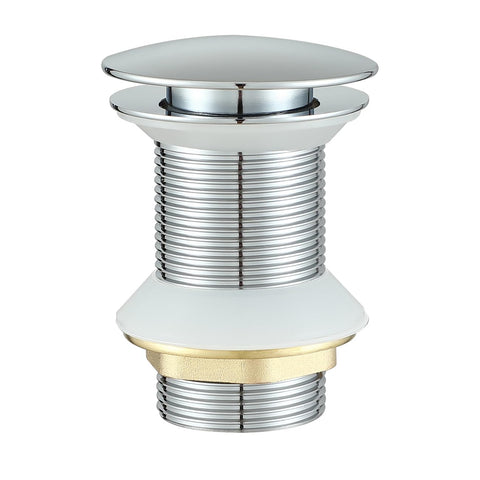 Brass Pop Up Sink Plug Basin Sink Drain Stopper Non-Overflow Chrome Finish