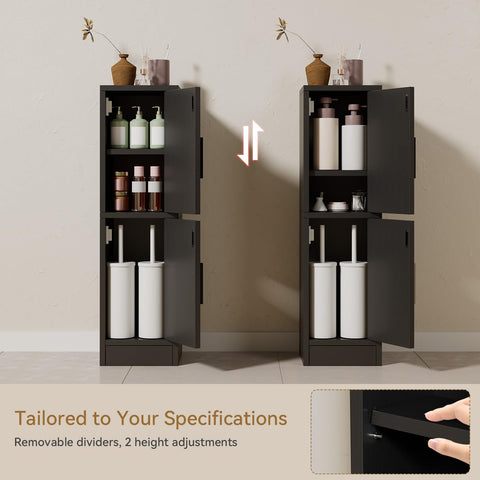 IBUYKE Small Bathroom Storage Cabinet, Narrow Floor Corner Cabinet WBS002B