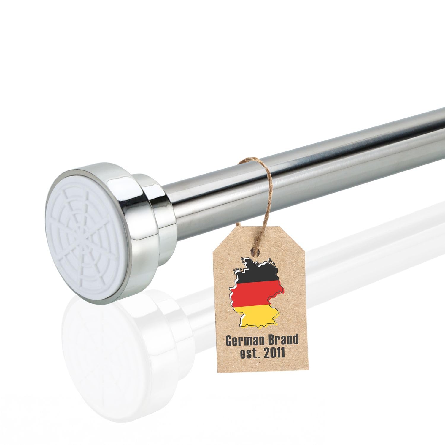 Intirilife telescopic rod in SILVER 120-227 cm- Extendable rod, stainless steel, adjustable, non-slip