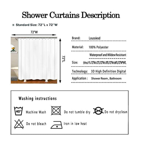 Loussiesd Boho Mandala Bathroom Fabric - Bohemian Style Shower Curtain for Hippie Mandala Bath - Exotic Floral 72x84 Inch