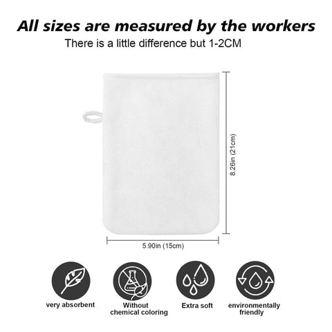 PHOGARY Pack of 10 Microfibre Body Wash Mitts (White), Soft Face Cleansing Mitts, Bath SPA Terry Cloth, 15x21 cm