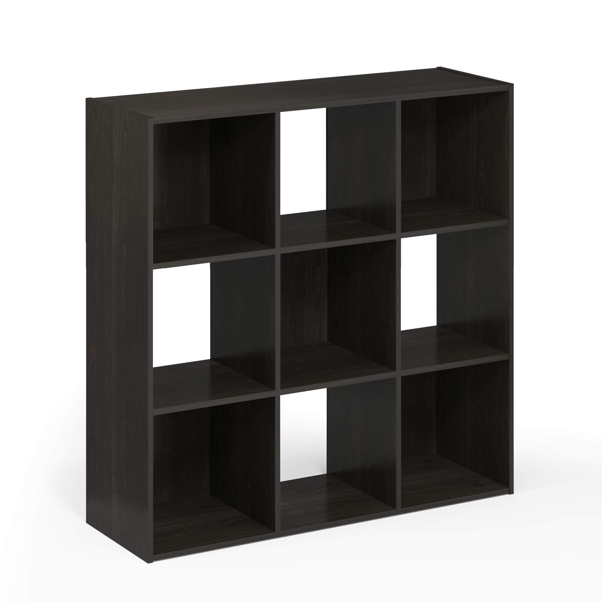 Furinno Pelli Cubic Storage Cabinet, 3x3, Espresso