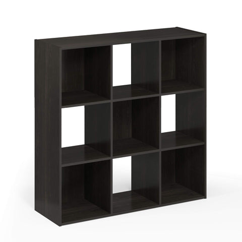 Furinno Pelli Cubic Storage Cabinet, 3x3, Espresso