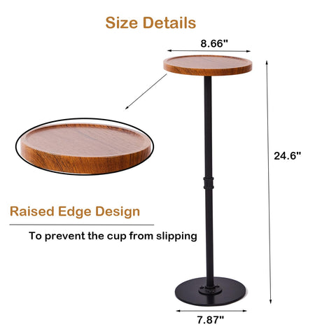 Benhurb Round Side Table Small Coffee Tables with Metal Base Sofa End Table Modern Corner Drink Table for Small Spaces Living Room Bedroom Office