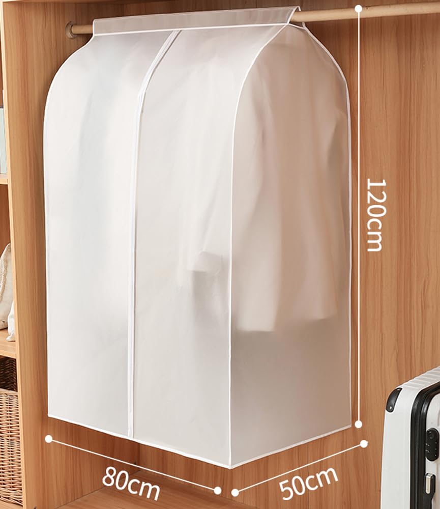 QH7 Garment Clothes Dustproof Clothes Rail Cover, Transparent Clothes Garment Rail Cover 80 * 50 * 120 CM PEVA Dustproof Wardrobe Hanging Protector