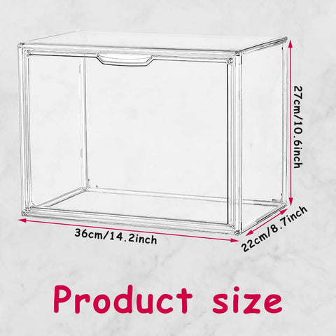 Umtiti 1 Pack Clear Plastic Handbag Storage Organizer for Closet, Display Storage Box with Magnetic Door, Dustproof Storage Bins for Book, Toys, Hat