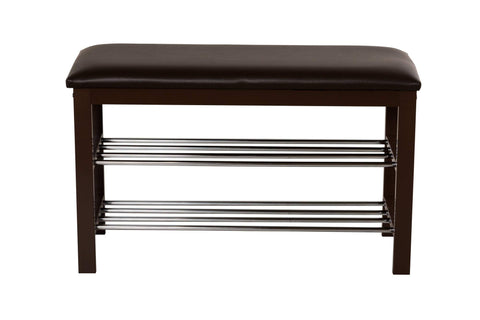 ASPECT 3-Tier Storage Shoe Rack/Bench with Seat Cushion (Brown), 80 x 30 x 49 cm