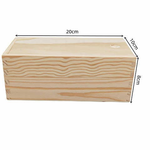 Anktily 2 Pack Unfinished Wood Storage Box with Slide Lid, Blank Natural Wood Box Case Container for Jewellery, DIY Arts & Crafts Hobbies (20x10x8cm)