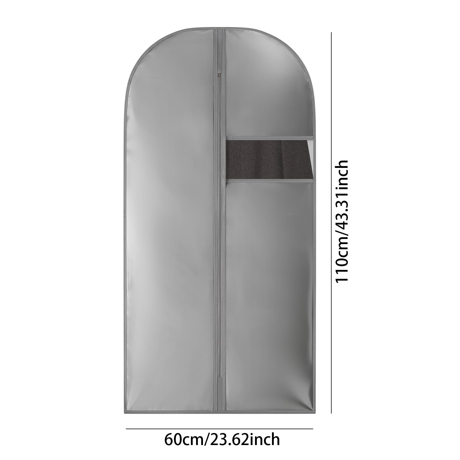 Suit Bag for Hanging Clothes, Suit Covers for Men, Grey, 60x110cm, 2Pcs