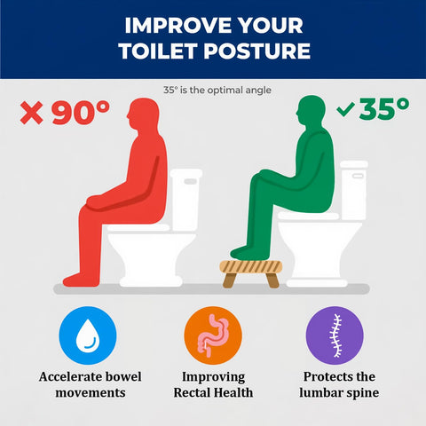 Folding Squatting Toilet Stool | 7 Inch Non-Slip Bathroom Step Stool | Anti Constipation Natural & Comfortable Squat Aid Stool (Black)