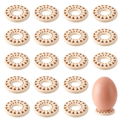 UNICRAFTALE 24pcs Wooden Crystal Ball Stand Navajo White Sphere Flower Stone Rock Display Holder Egg Rocks Stand for Gemstone Nature Stone Home Decor