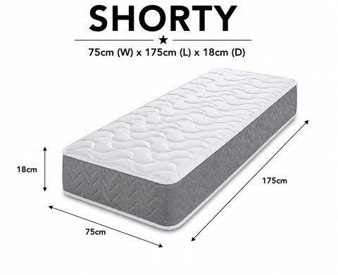 Starlight Beds Twilight Grey Shorty Mattress - 2ft6 x 5ft9