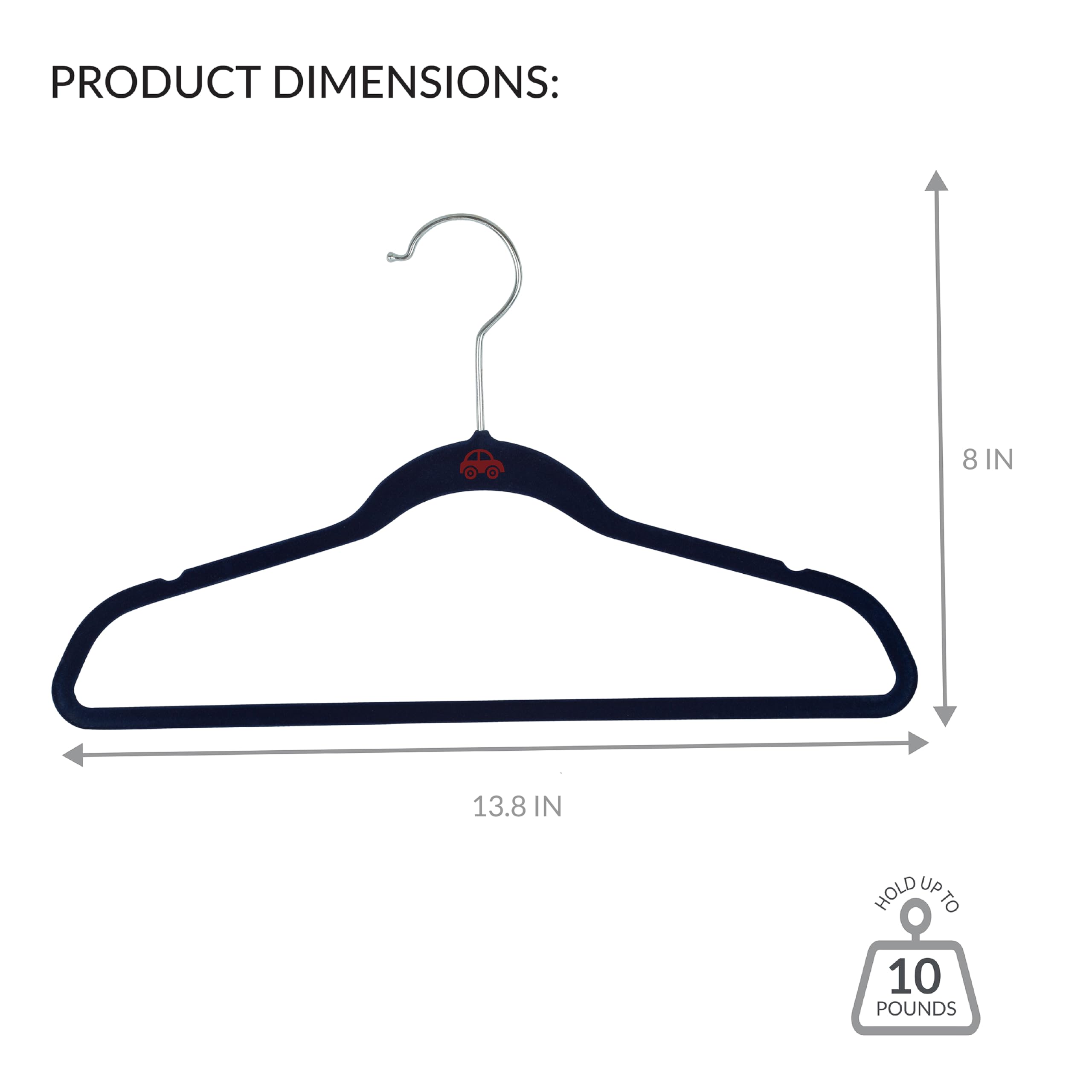 Simplify Kids 25 Pack Velvet Hangers, Slim Non Slip Design, Space Saver, Colors to Match Any Baby Nursey, Navy