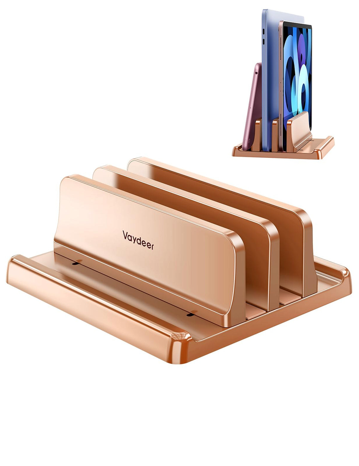 VAYDEER Vertical Laptop Stand, Adjustable, Rose Gold