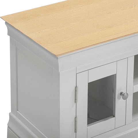 Seconique Bordeaux Small Tv Stand in Pebble Grey/Oak