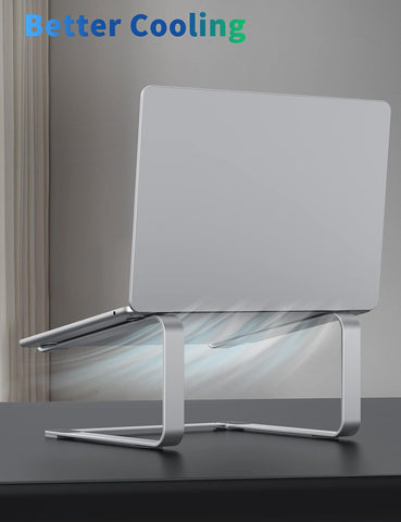 SOUNDANCE Laptop Stand for Desk, Metal Computer Riser, Heavy Stable PC Holder, Ergonomic Laptops Elevator for 12 to 17.3 Inches Notebook Computer