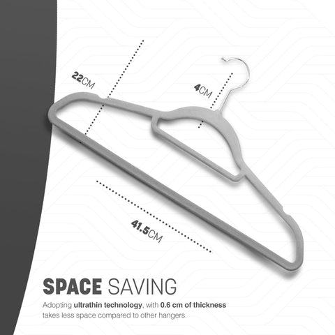 KEPLIN Velvet Hangers 50 Pack - Non-Slip Clothes Hangers with Tie Bar & 360° Hook - Durable & Sturdy, Space-Saving Wardrobe Organisers for Suits