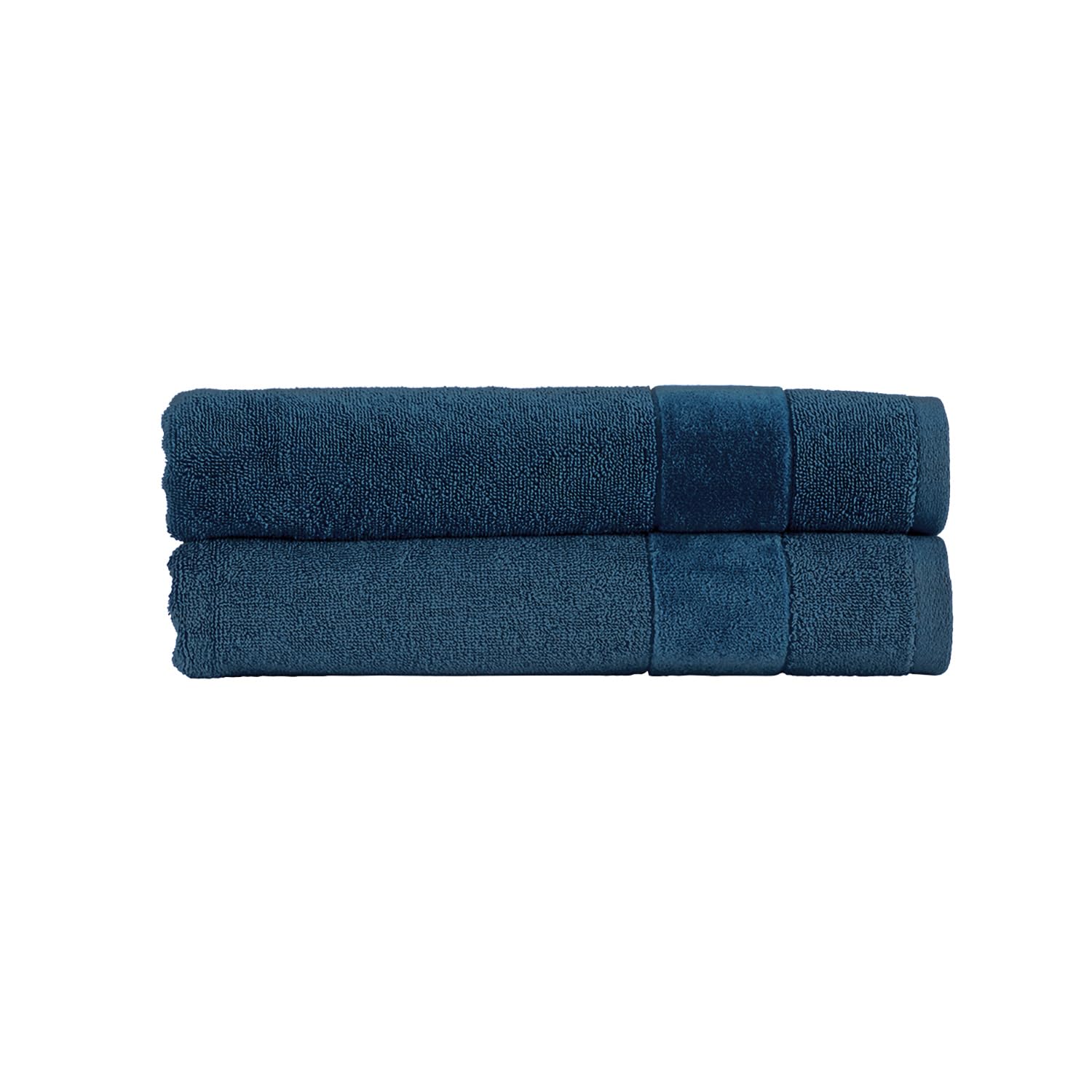 Christy Prism Bath Towel Set | 2 pieces | Vibrant Colours | 100% Turkish Cotton | Super Soft and Fluffy | Quick Dry | Midnight Navy