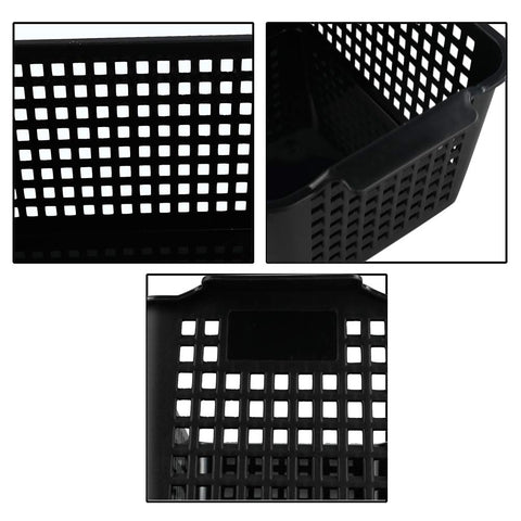 Yarebest 6-pack Black Basket, Plastic Storage Baskets, Cupboard Basket