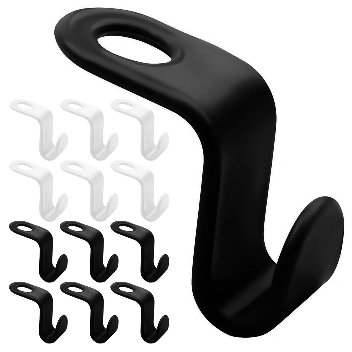 Sinofort 60Pcs Space Saver Clothes Hanger Connector Hooks, White & Black