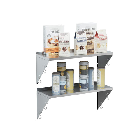 Stainless Steel Shelf Commercial Kitchen Wall Shelves (80x30cm, 2PCS)